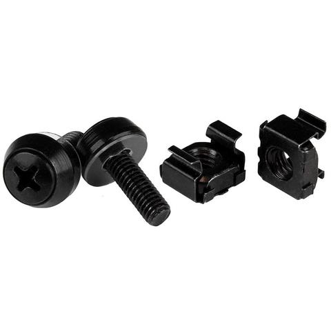 StarTech 50pc 10-32 Server Rack Cage Nuts and Screws w/Washers - Black