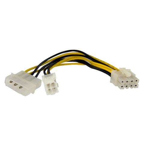 StarTech 6" 4-Pin to 8-Pin EPS Power Adapter with LP4 - F/M