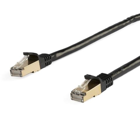 StarTech 7 m CAT6a Ethernet Cable - 10GbE STP Snagless 100W PoE Black