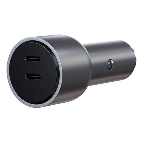 Satechi 40W Dual USB-C PD Space Grey Car Charger - ST-U2C40CCM