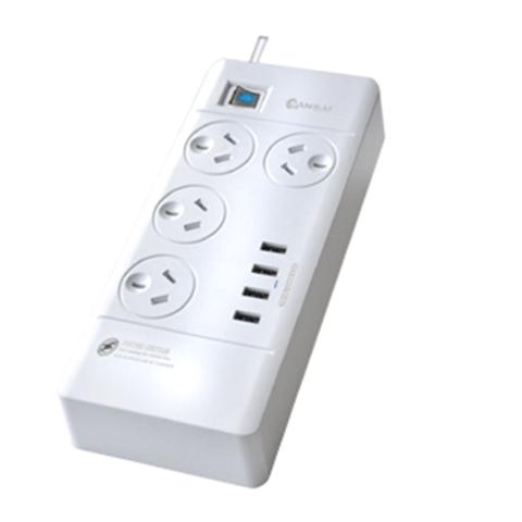 Sansai PAD-4044C 4-Outlet Surge Protected Powerboard with 4x USB