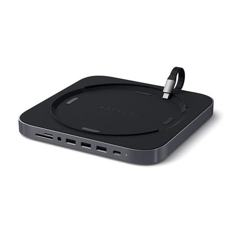 Satechi Aluminium Stand and Hub for Mac Mini, Space Grey - ST-ABHFM