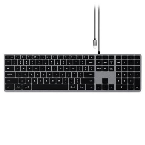 Satechi Slim W3 Wired USB-C Backlit Keyboard, Space Grey - ST-UCSW3M