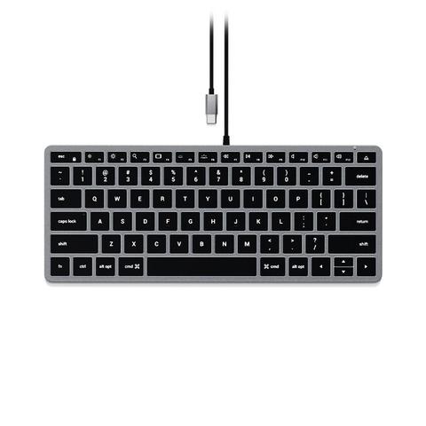 Satechi Slim W1 Wired USB-C Backlit Keyboard, Space Grey - ST-UCSW1M