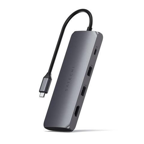 Satechi USB-C Hybrid Multiport Adapter with SSD Enclosure, S Grey - ST-UCHSEM