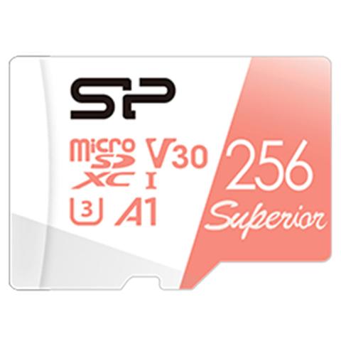 Silicon Power 256GB Superior A1 Series microSDXC UHS-I U3 V30 Memory Card - 100MB/s