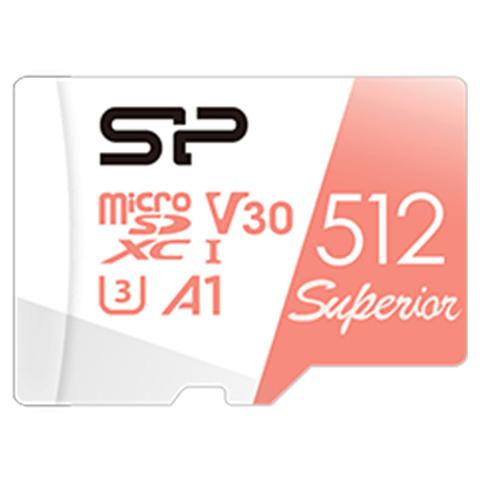 Silicon Power 512GB Superior A1 Series microSDXC UHS-I U3 V30 Memory Card - 100MB/s