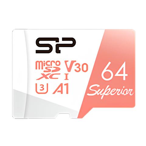 Silicon Power 64GB Superior A1 Series microSDXC UHS-I U3 V30 Memory Card - 100MB/s