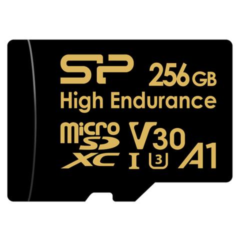 Silicon Power Golden High Endurance 256GB microSDXC UHS-I U3 V30 Memory Card w/ Adapter