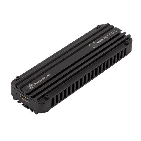 SilverStone MS12 NVMe M.2 SSD to USB-C 3.2 External SSD Enclosure - Black