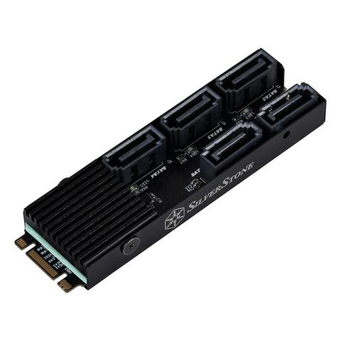 SilverStone ECS07 5-Port SATA Non-RAID M.2 PCIe Storage Expansion Card