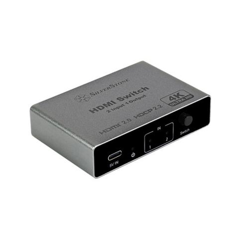 SilverStone HSW21 HDMI 2.0 Switch 2 In 1 Out HDCP 2.2 4K 60Hz HDR10
