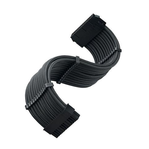 SilverStone PP07E-MBB 24-Pin ATX Sleeved Power Cable Extension - Black