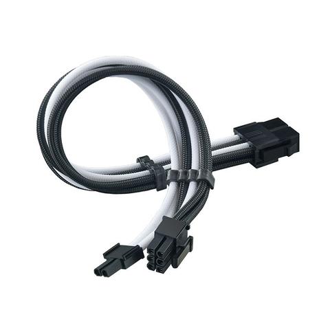 SilverStone PP07E-PCIBW 8-Pin PCI-E Sleeved Power Cable Extension - Black/White