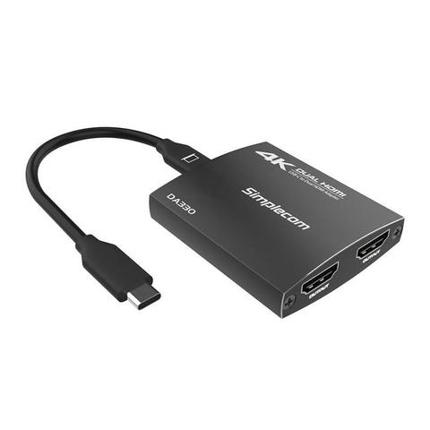 Simplecom 4K USB-C to Dual HDMI MST Hub with PD & Audio Out