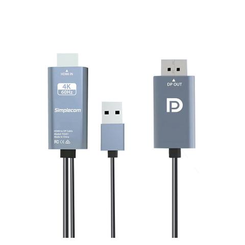 Simplecom TH201 2m 4K 60Hz HDMI to DisplayPort Active Converter Cable