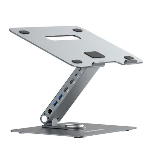 Simplecom CHT660 6-Port USB-C Docking Station Adjustable Aluminium Laptop Stand