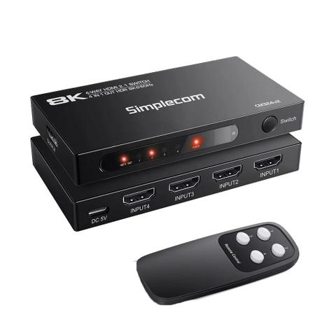 Simplecom CM324v2 4-Port HDMI 2.1 Switch with Remote