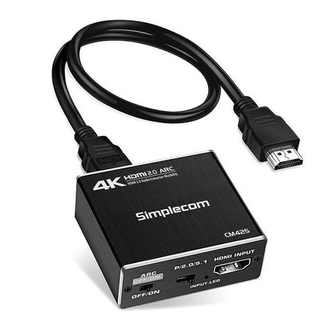 Simplecom CM425 HDMI Audio Extractor HDMI to HDMI + Optical SPDIF/3.5mm Stereo