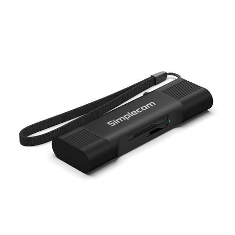 Simplecom CR402B SuperSpeed USB-C and USB-A Dual Slot SD MicroSD Card Reader