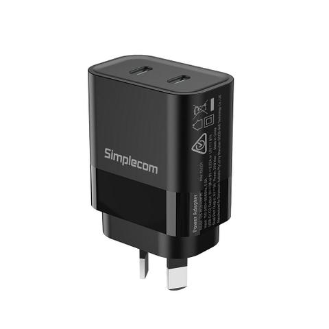 Simplecom CU221 20W PD Dual USB-C Fast Wall Charger