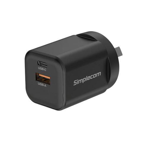 Simplecom CU235 Dual Port PD 35W USB-C + USB-A Fast Wall Charger