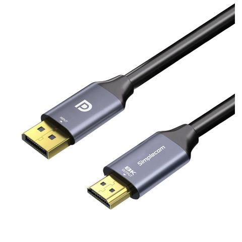 Simplecom DA218 1.8m Active DisplayPort 1.4 to HDMI 2.1 Cable