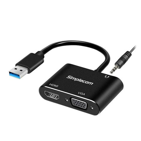 Simplecom DA316A USB to HDMI/VGA Adapter with 3.5mm Audio