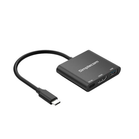Simplecom DA320 3-In-1 USB-C 3.2 Gen 1 Adapter w/ 100W PD