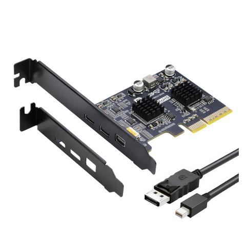 Simplecom EC365 PCIe to 2-Port USB-C 3.2 Gen 2 Expansion Card with Mini DP Input