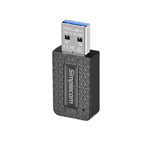 Simplecom NW608v2 Wi-Fi 5 AC1300 Dual-Band USB 3.0 Wireless Adapter