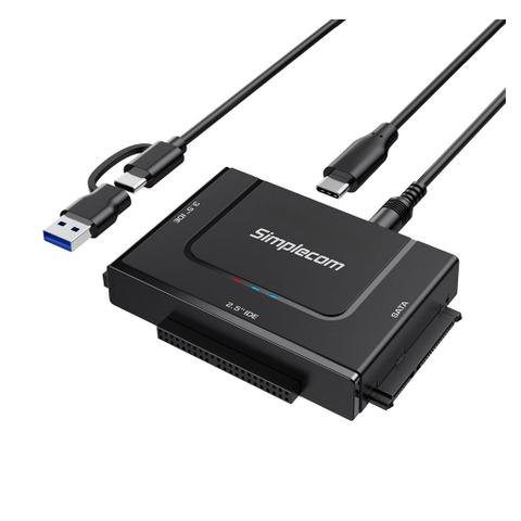 Simplecom SA492C SuperSpeed USB to 2.5"/3.5"/5.25" SATA IDE Adapter with Power Supply