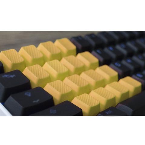 Tai-Hao MX Switches 42-Key Rubberized Blank Keycap Set - Zinc Yellow