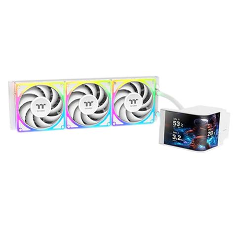 Thermaltake MAGCurve 360 Ultra ARGB with 6.67" Curved AMOLED Display AIO Liquid CPU Cooler Snow Edition