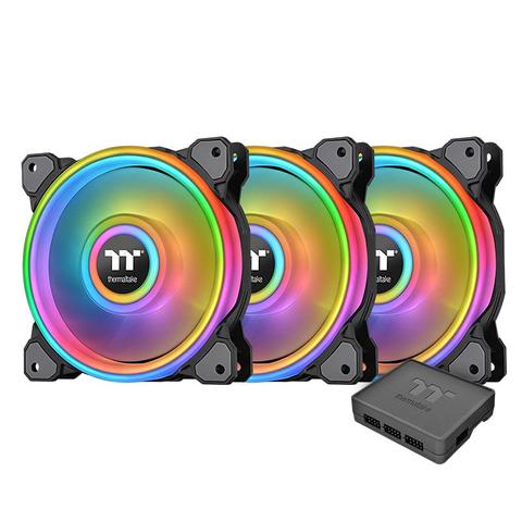 Thermaltake Riing Quad 12 RGB 120mm Black Radiator Fan - 3 Pack
