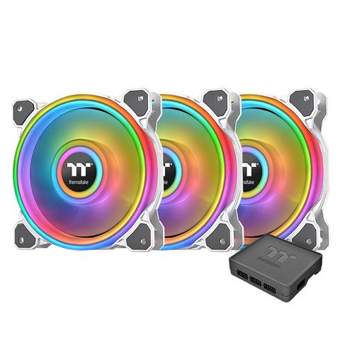 Thermaltake Riing Quad 14 RGB 140mm White Radiator Fan - 3 Pack