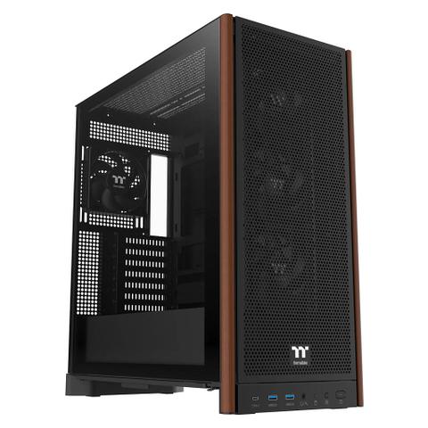 Thermaltake S370 WS Mesh Tempered Glass Mid-Tower Case - Black Wood Edition