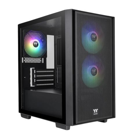 Thermaltake Versa H16 Tempered Glass ARGB m-ATX Micro Tower Case - Black