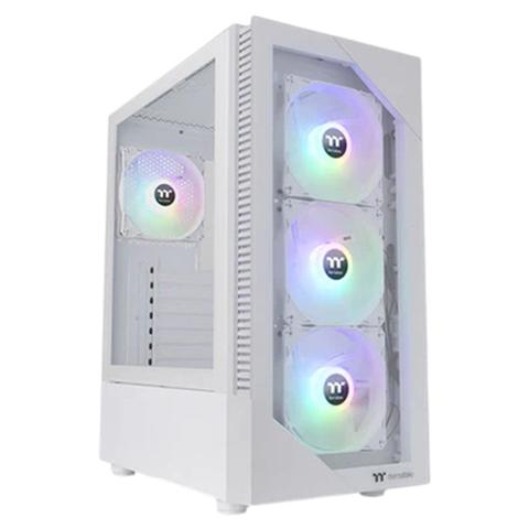 Thermaltake View 200 Plus Tempered Glass ARGB Mid Tower Case - Snow