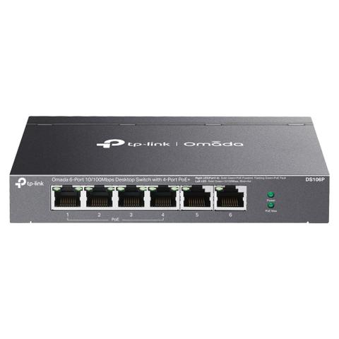 TP-Link DS106P Omada 6-Port 10/100Mbps Desktop Switch with 4-Port PoE+