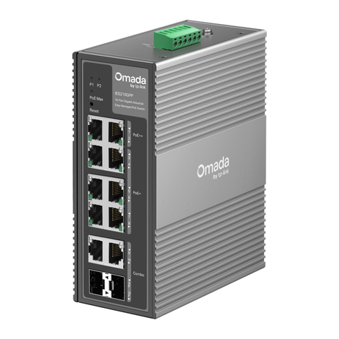 TP-Link IES210GPP Omada 10-Port Industrial PoE++ Switch - 6 PoE+ & 2 PoE++