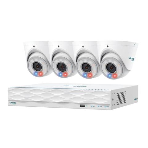 TP-Link Omada T8S4-2T 8MP 4 Camera Turret PoE Security System w/ 2TB HDD & 16-Channel NVR