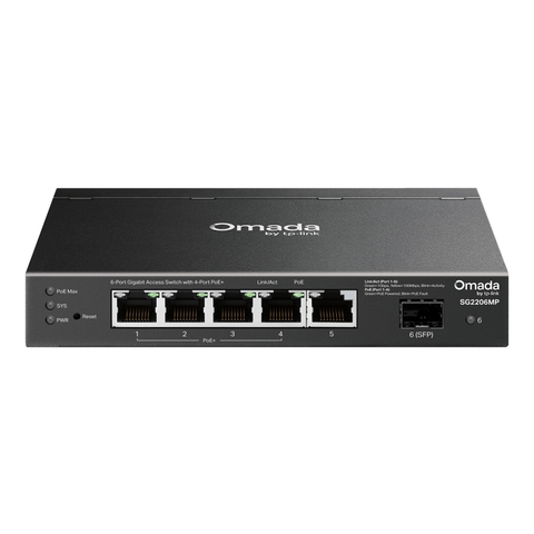 TP-Link SG2206MP Omada Access 6-Port Gigabit Switch with 4-Port PoE+