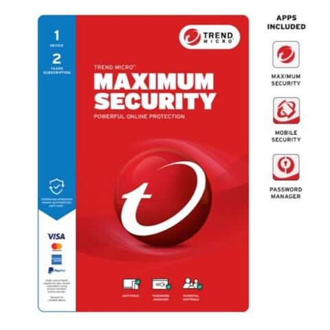 Trend Micro Maximum Security (1 Device) 2 Year Retail Mini Box Auto Renew