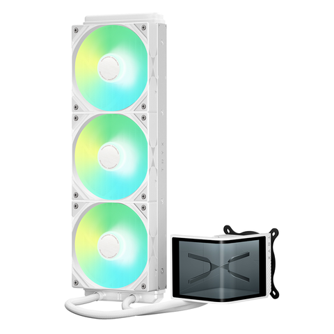 TRYX PANORAMA SE ARGB L-Shaped AMOLED 360mm Liquid CPU Cooler - White