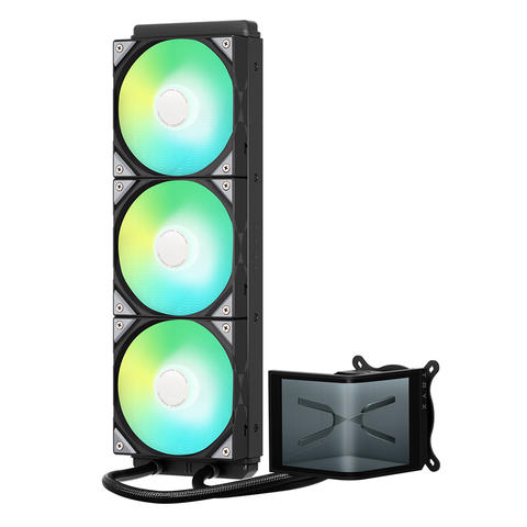 TRYX PANORAMA SE ARGB L-Shaped AMOLED 360mm Liquid CPU Cooler - Black