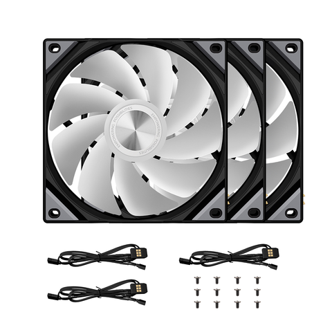 TRYX ROTA SL ARGB Reverse 120mm Case Fan - Black (3-Pack)