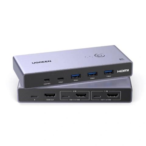 UGREEN 25961 2-Port HDMI 2.1 8K@60Hz KVM Switch w/ USB 3.0 & USB-C