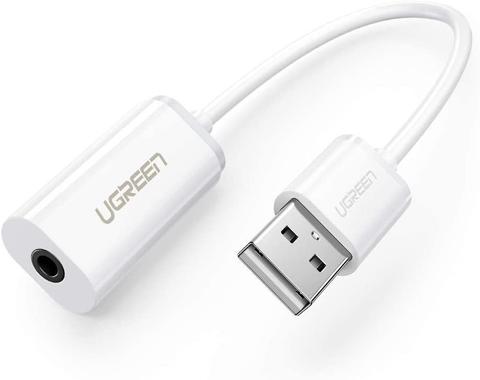 Ugreen 30712 0.15m USB-A Male to 3.5mm AUX Cable - White