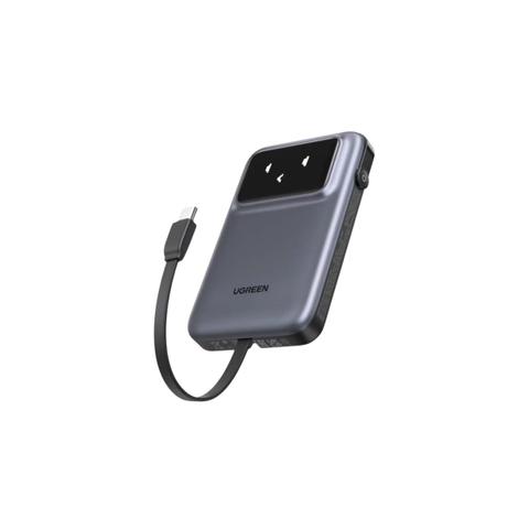 UGREEN Uno 10000mAh 30W USB-C & USB-A Power Bank w/ Built-in Cable - Grey